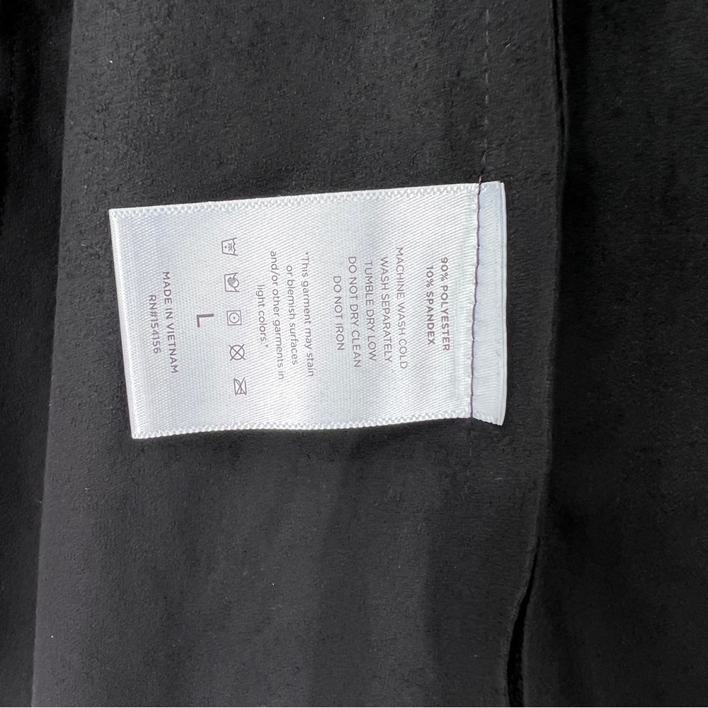 Kingston Grey Faux Leather Draped Jacket in Metallic Black Size Large NWT - Picture 6 of 11